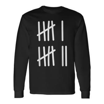 Six Seven 6 7 Meme Tally Marks Counting Gen Alpha Slang Math Long Sleeve T-Shirt - Thegiftio UK