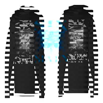 Six Seven 67 Meme Bootleg Style 90S 80S Alpha Gen Slang Long Sleeve T-Shirt - Seseable