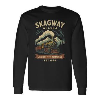 Skagway Alaska Steam Train Gateway Klondike History Long Sleeve T-Shirt - Monsterry