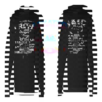 I Skated Through 100 Days Of School Ice Hockey Boy 100Th Day Long Sleeve T-Shirt - Monsterry