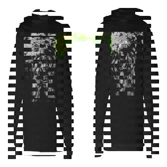 Skull Grunge Goth Alt Gothic Demonic Scary Screaming Face Long Sleeve T-Shirt - Monsterry