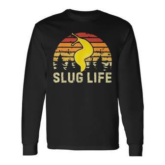 Slug Life Yellow Banana Slug Snail Lover Slug Costume Long Sleeve T-Shirt - Thegiftio UK