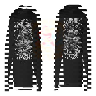 Smashing Through The Snow Baseball Player Christmas Santa Long Sleeve T-Shirt | Seseable UK