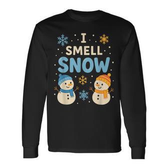 I Smell Snow Winter Christmas Long Sleeve T-Shirt | Mazezy