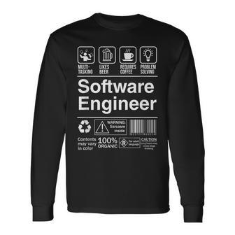 Software Engineer Product Label Camiseta de manga larga - Regaloses