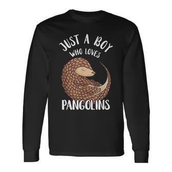 Sólo Un Niño Que Ama Pangolins Marsupials Mamífero Lindo Animal Camiseta de manga larga - Regaloses