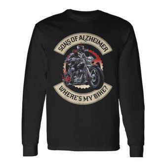 Sons Of Alzheimer Where's My Bike Grumpy Old Biker Long Sleeve T-Shirt - Thegiftio UK