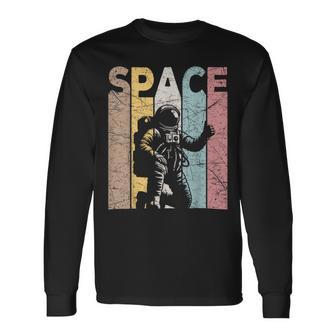 Space Vintage Outer Space Retro Space Nerd Long Sleeve T-Shirt - Thegiftio UK