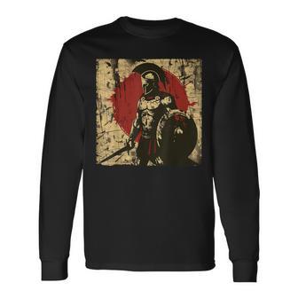 Sparta Spartan Fighter Helmet Greeks Leonidas Sparta Long Sleeve T-Shirt - Thegiftio UK