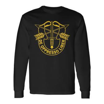 Special Forces Veteran De Oppresso Liber Ranger Military Long Sleeve T-Shirt - Monsterry
