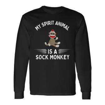 My Spirit Animal Is A Sock Monkey Sock Monkey Long Sleeve T-Shirt - Thegiftio UK