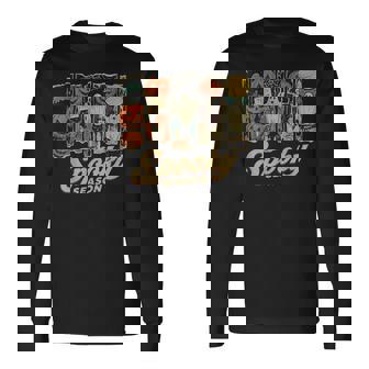 Spooky Season Haunted Street Halloween Night Scene Long Sleeve T-Shirt | Seseable CA