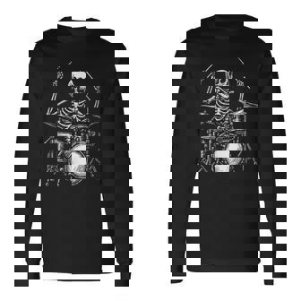 Squelette Batteur Batterie Groupe De Rock T-shirt à manches longues - Cadeauxyz