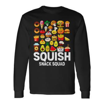 Squish Snack Squad Stuffed Animal Plush Mallow Squish Food Long Sleeve T-Shirt - Monsterry