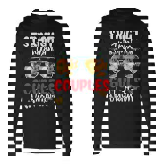 Straight Trippin Couples Trip 2025 Beach Summer Vacation Long Sleeve T-Shirt | Mazezy