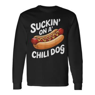 Sucking On A Chili Dog Long Sleeve T-Shirt - Monsterry