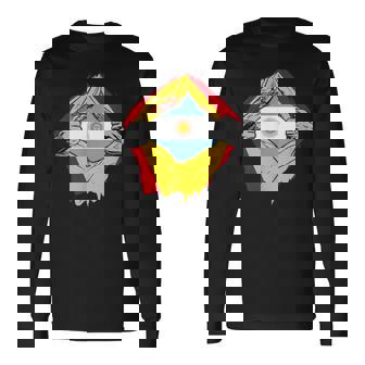 Super Bandera Argentina Y España Descendiente De Argentino Camiseta de manga larga - Regaloses