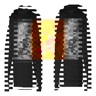 Super Powered Santa Anime Meme Long Sleeve T-Shirt | Seseable CA