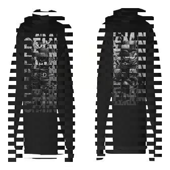 Superhero Cat Catman Black Cat Cat With Cape Long Sleeve T-Shirt | Mazezy