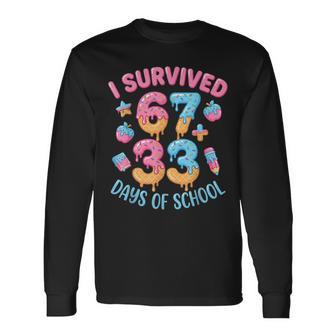 I Survived 100 Days Of School 6733 Days Teachers 100Th Day Long Sleeve T-Shirt | Seseable UK