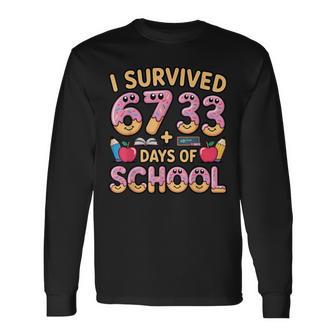 I Survived 67 33 Days Of School 100Th Day Math Donut Long Sleeve T-Shirt - Thegiftio UK