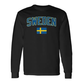 Sweden Flag Sverige Vintage Sweden Malmö Swedish Long Sleeve T-Shirt - Thegiftio UK