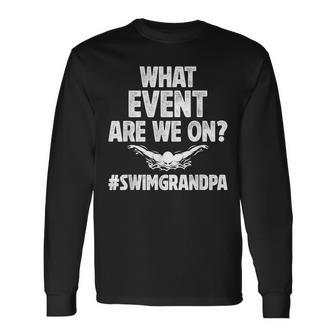 Swim Grandpa Swimming Grandpa Of A Swimmer Grandfather Long Sleeve T-Shirt - Thegiftio UK