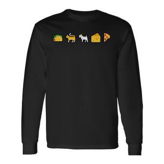 Taco Cat Goat Cheese Pizza Smilie Icon Long Sleeve T-Shirt - Thegiftio