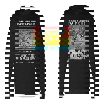 I Do It For The Tacos Mexican Workout Retro Taco Tuesday Long Sleeve T-Shirt | Mazezy