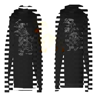 Tactical Dachshund Commando Dog Dog Squad Long Sleeve T-Shirt | Seseable FR