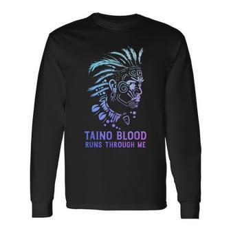 Taino Warrior Boriken Pride Indigenous Puerto Rico Boricua Long Sleeve T-Shirt - Thegiftio UK