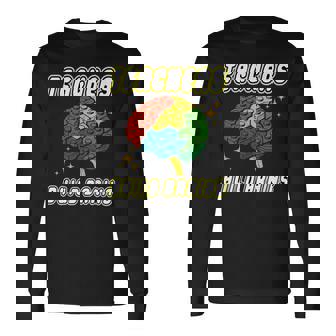 Teachers Build Brains Building Bricks Back To School Long Sleeve T-Shirt | Seseable FR