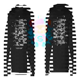 Teddy Bear Hip Hop Vibe Cool Style Long Sleeve T-Shirt | Seseable UK