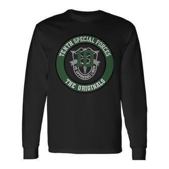 Tenth Special Forces Group The Originals 10 Sf Crest Long Sleeve T-Shirt - Thegiftio