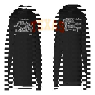 Texas Tx Vintage Athletic Sports Orange Style 80S 90S Long Sleeve T-Shirt | Mazezy