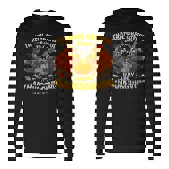 Thankful Grateful Blessed Happy Thanksgiving Turkey Couple Long Sleeve T-Shirt | Mazezy