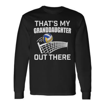 That's My Granddaughter Out There Volleyball Grandparent Small Black Long Sleeve T-Shirt - Thegiftio UK