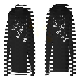 Thousand Origami Grue En Papier 1000 Grues En Papier Culture Japonaise T-shirt à manches longues - Cadeauxyz