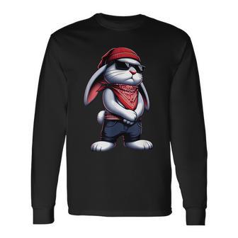 Thug Bunny Rabbit Gangster Rabbit Bunny Lovers Long Sleeve T-Shirt - Thegiftio UK