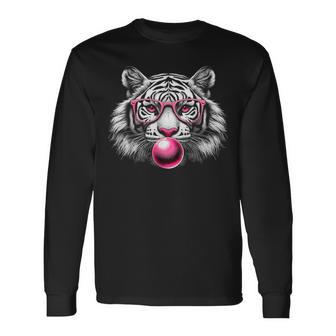 Tiger Face Wild Animal Cute Tiger Long Sleeve T-Shirt - Monsterry