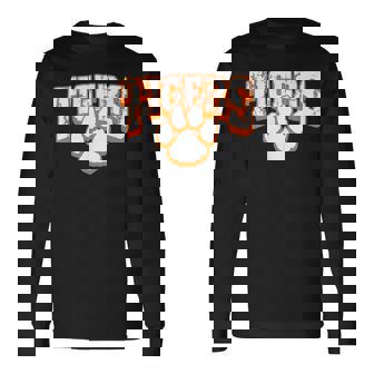 Tigers School Spirit Mascot Back To School Orange Long Sleeve T-Shirt | Seseable FR