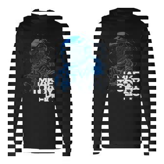 Make Today Epic Vintage Space Galaxy Spaceman Graphic Long Sleeve T-Shirt - Thegiftio