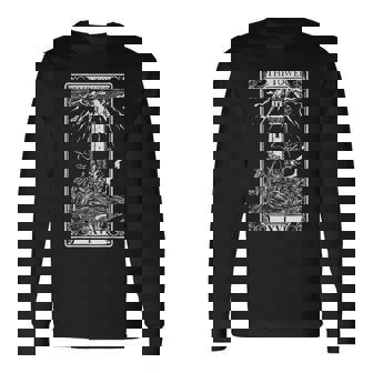 The Tower Tarot Card Vintage Occult Long Sleeve T-Shirt - Thegiftio