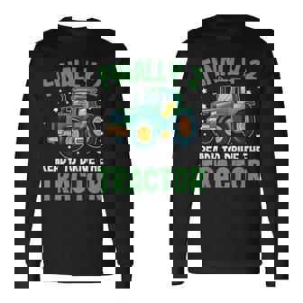 Tractor 2Nd Birthday – Ready To Drive The Tractor Long Sleeve T-Shirt | Seseable UK