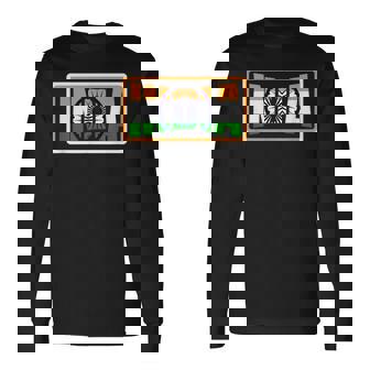 Traditional India OrangeGreen Country Flag Indian Fan Long Sleeve T-Shirt | Mazezy