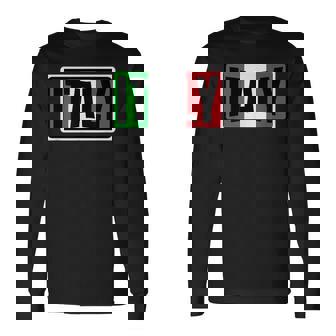 Traditional Italy RedGreen Country Flag Italian Fan Long Sleeve T-Shirt | Mazezy