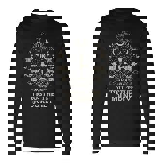 Trust The Journey Yoga Spiritual Boho Lotus Moon Long Sleeve T-Shirt - Monsterry