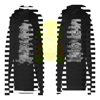 Turtle With Heart Sweet Turtle With Heart Symbol Long Sleeve T-Shirt | Seseable CA