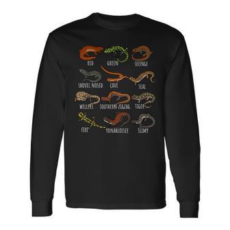 Type Of Salamander Lizards Lovers Cute Colorful Salamanders Long Sleeve T-Shirt - Thegiftio UK