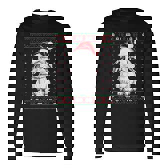 Ugly Christmas Sweater Rabbit Lover Santa Hat Holiday Long Sleeve T-Shirt - Thegiftio